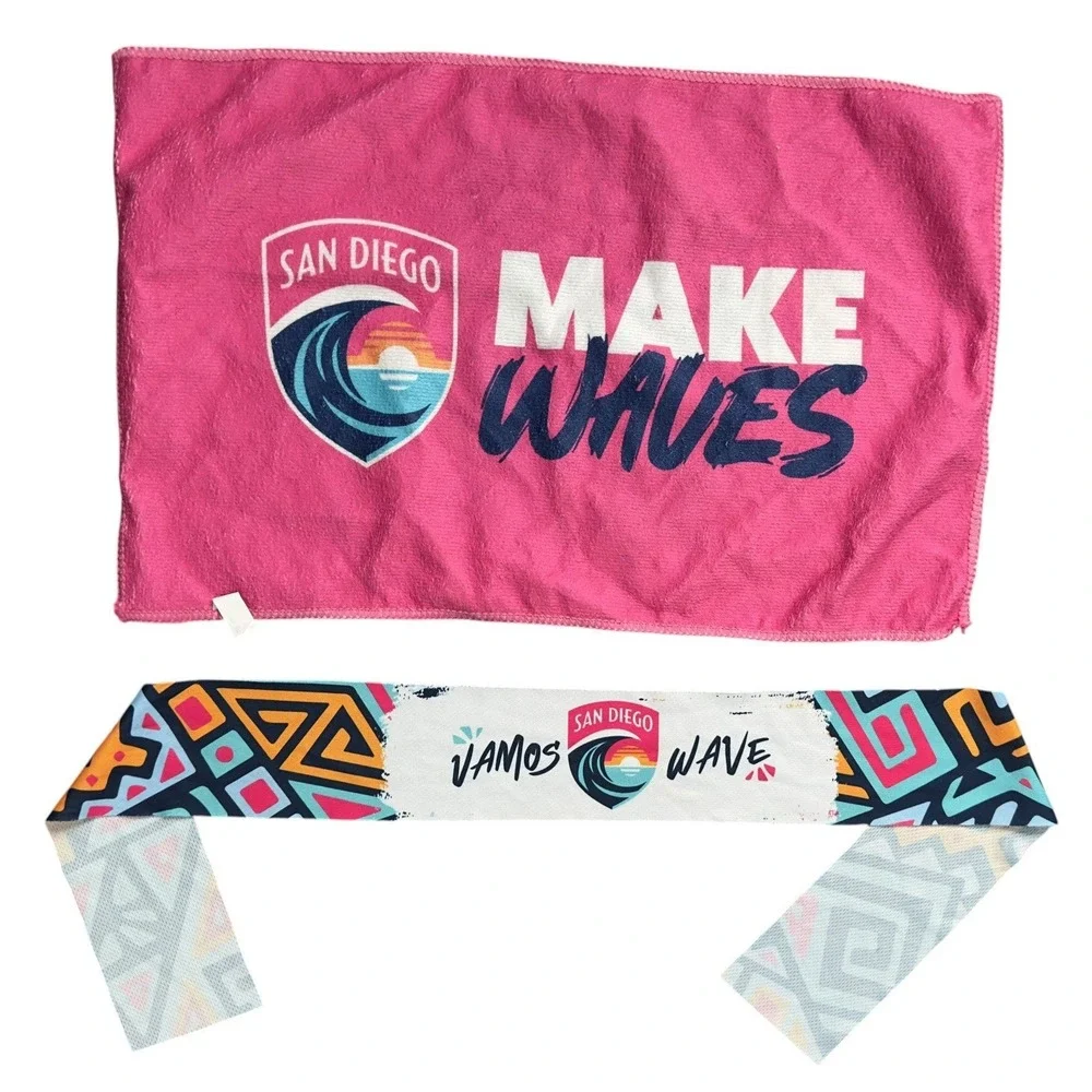 San Diego Wave FC Rally Towel Scarf 2022 2023 NWSL Playoffs Snapdragon Lot of 7 - Picture 8 of 10